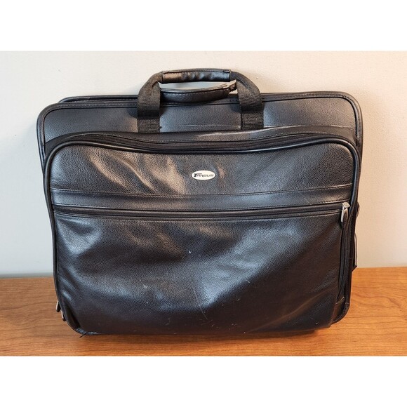 Targus Black Faux Leather 18X15X6 Travel Laptop Bag ~ No Strap - Picture 1 of 16